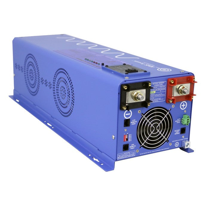6000 Watt Pure Sine Power Inverter Charger 48Vdc to 120Vac with automatic transfer switch