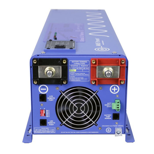 6000 Watt Pure Sine Inverter Charger 48Vdc / 240Vac Input & 120/240Vac Split Phase Output with automatic transfer switch