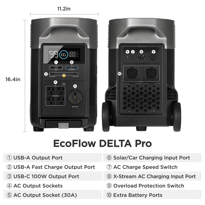 EcoFlow DELTA Pro Portable Power Station 3600W 3600Wh Expandable
